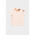 Marini�re manches courtes b�b� - coton l�ger blanc / peach nectar