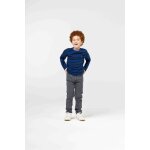 Mariniere manches longues 100% coton gar�on fond indigo raye bleu