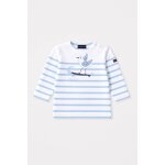 Marini�re oiseau b�b� - coton l�ger blanc / placid blue