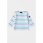 Marini�re tricolore b�b� - coton �pais blanc / federal blue / pool
