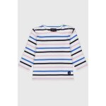 Marini�re tricolore en coton �pais b�b� blanc / blue saphir / m. deep / fairy