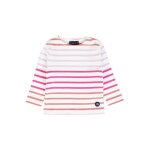 Marini�re tricolore en coton �pais b�b� milk / lantana / fucsia / mauve rose