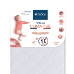 Matelas b�b� climatis� - face �t� / face hiver blanc