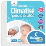 Matelas b�b� climatis� r�versible anti - acarien blanc