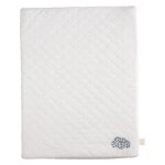 Matelas � langer en coton avec serviette - petit coeur beige / bleu