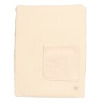 Matelas � langer avec sa housse en double gaze de coton et sa serviette - uni sauge beige