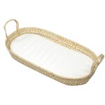 Matelas  langer + panier en fibres naturelles beige