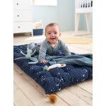 Matelas de sol avec pompons bleu foncé Matelas de sol avec pompons bleu foncé