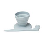Mesureur d'eau escargot  ventouse pliable jouet d eau ducatif en silicone - bleu pastel bleu pastel ...