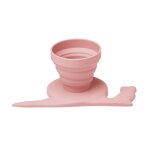 Mesureur d'eau escargot � ventouse pliable jouet d eau �ducatif en silicone - rose pastel rose pastel ...