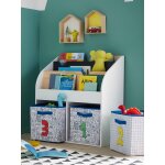 Meuble de rangement 2 cases + tagre - bibliothque ligne school blanc