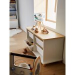 Meuble de rangement + 4 bacs ligne ptilou blanc / bois