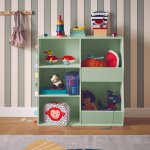 Meuble de rangement enfant, 3 �tag�res et 2 espaces de rangement vert