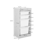 Meuble de rangement enfant 4 bacs de rangement, 41, 5 x 30 x 89cm (lot de 2) naturel
