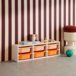 Meuble de rangement pour enfant, 6 bacs en plastique color�s - sora orange