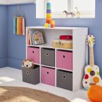 Meuble rangement enfant 6 paniers camille rose