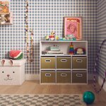 Meuble de rangement pour enfant avec 6 paniers en fibre v�g�tale naturel