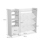 Meuble de rangement enfant 9 bacs de rangement 4 tagres 1 porte sora naturel