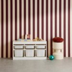 Meuble de rangement pour enfant d�cor bois 6 bacs en plastique - sora blanc