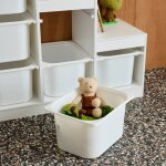 Meuble de rangement enfant escalier 6 bacs de rangement d�cor bois - sora blanc