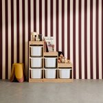 Meuble de rangement enfant escalier 6 bacs de rangement d�cor bois - sora naturel