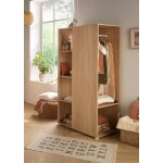 Meuble de rangement avec tagres et penderie en dcor bois - up marron