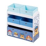 Meuble de rangement jouets avec 5 bacs en toile paw patrol