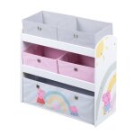 Meuble de rangement jouets avec 5 bacs en toile peppa pig peppa pig