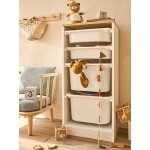 Meuble de rangement vertical avec bacs plastique blanc