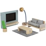 Meubles de salon pour maison de poup�e beige