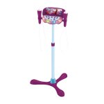 Microphone sur pied enceinte bluetooth reine des neiges violet