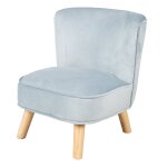 Mini fauteuil en velours et pieds en bois massif lil sofa bleu clair Mini fauteuil en velours et pieds en bois massif lil sofa bleu clair