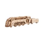 Mini locomotive en bois  construire maquette mcanique 3d avec tender et moteur  lastique brown