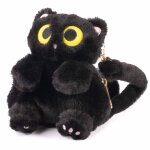 Mini sac � dos portefeuille enfant chat peluche noir