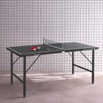 Mini table de ping pong pliable 150x75cm indoor, avec 4 raquettes et 6 balles, pour utilisation int�rieure ...