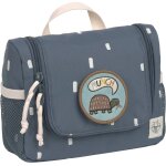 Mini trousse de toilette little gang bleu nuit, blanc, marron