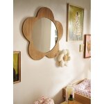 Miroir mural bois forme fleur bois