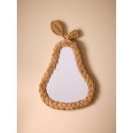 Miroir mural forme poire en rotin bois naturel