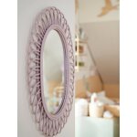Miroir ovale en rotin douce provence violet Miroir ovale en rotin douce provence violet