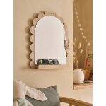 Miroir avec tablette feston beige