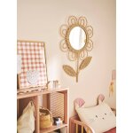 Miroir xl fleur mural beige