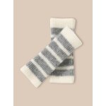 Mitaines rayes laine et mohair fille gris chine