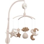 Mobile musical animaux beige, marron, noir