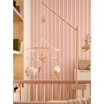 Mobile musical en bois et rotin beige