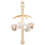 Mobile musical ernest, flo et oli marron, beige, cru