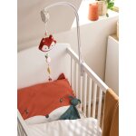 Mobile musical renard - fleurettes blanc imprim