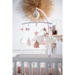 Mobile musical en velours - lily blanc / rose