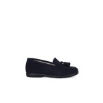 Mocassins pompons serratex bleu marine