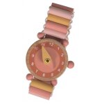 Montre en bois pour enfant rose