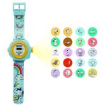Montre digitale avec projection snoopy bleu